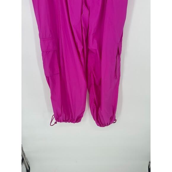 Anthropologie XL Daily Practice Base Jump Parachute Cargo Pants in Disco Magenta - Picture 3 of 14